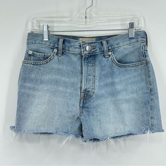 EVERLANE The Relaxed ‘90s Short Raw Fringed Edge Cutoff Distressed Hem Size 25 - Picture 4 of 9